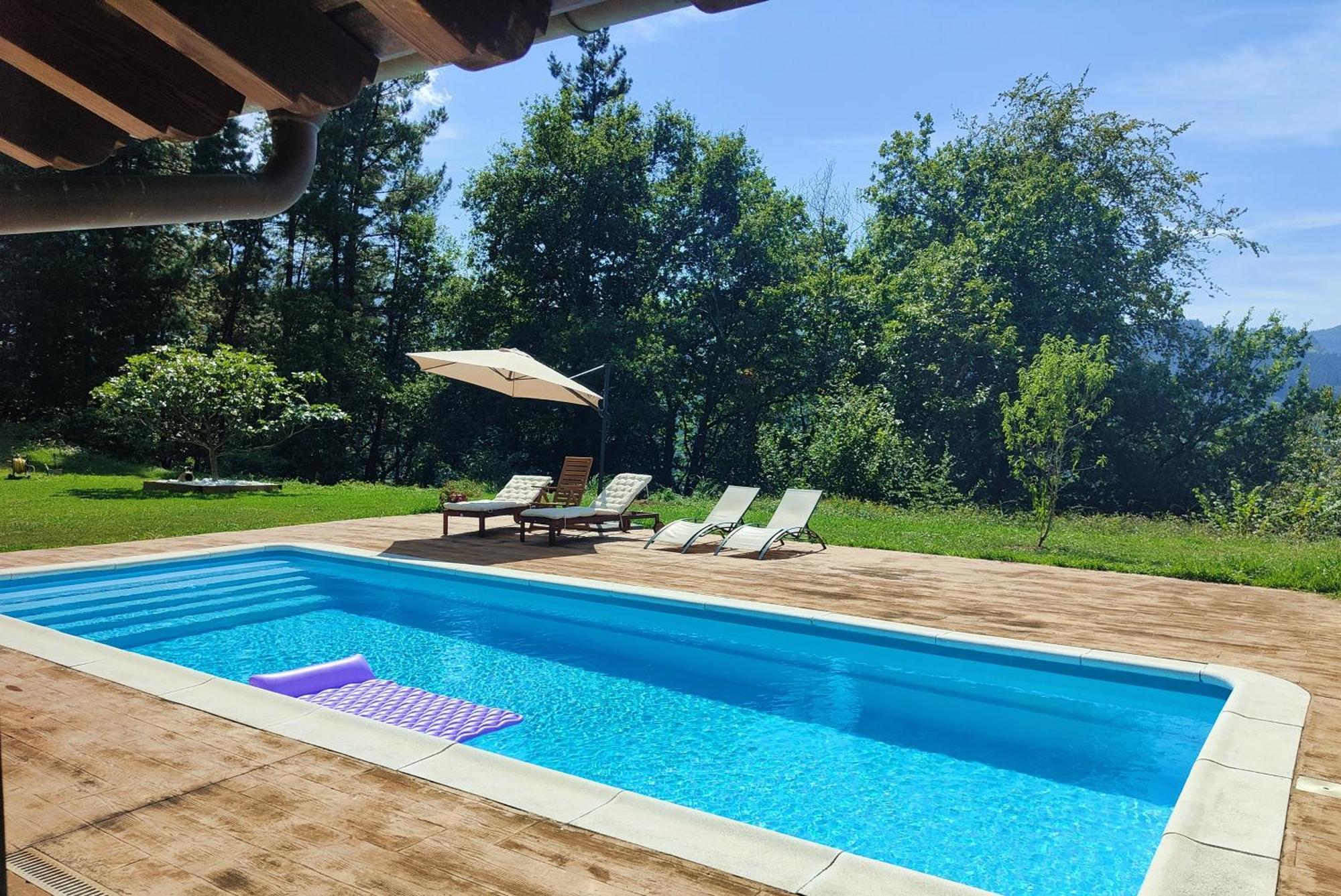 Chalet con piscina climatizada en la naturaleza Areatza Exterior foto
